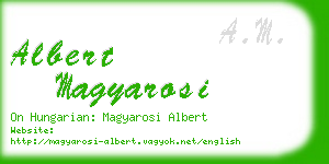 albert magyarosi business card